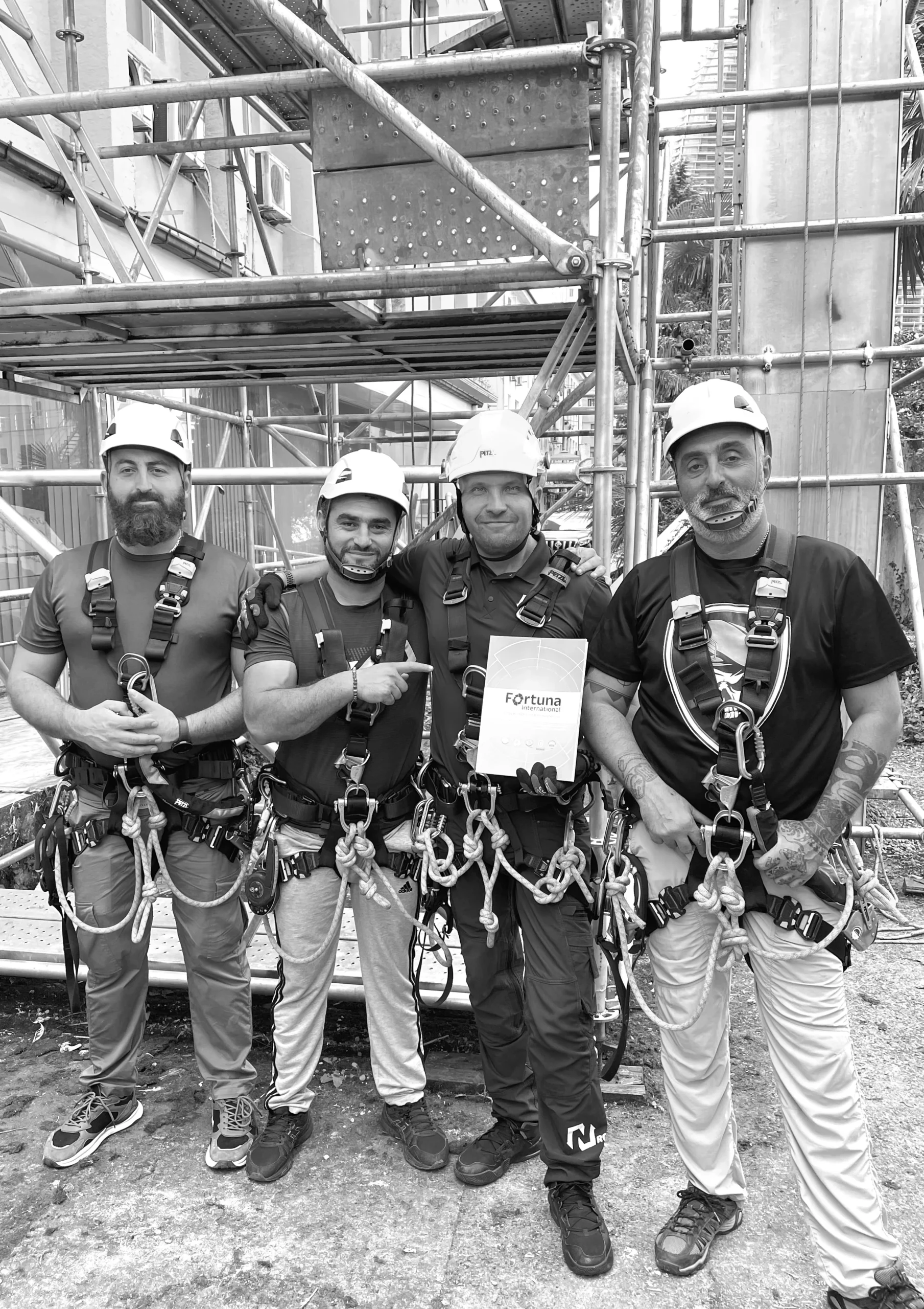 Fortuna International personnel during working-at-height safety training in Batumi, Georgia